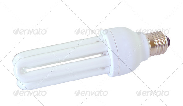 close up of a white light bulb on white background with clipping path - Stock Photo - Images