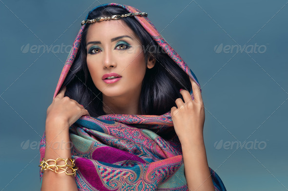 Portrait of a beauty arabian lady in a sensual beauty portrait - Stock Photo - Images