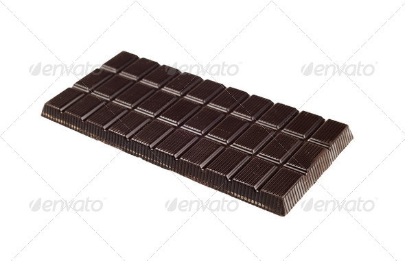 Chocolate dark tablet isolated on white background - Stock Photo - Images