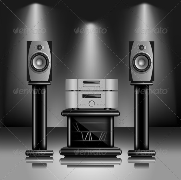 Hi-Fi audio sound system - Stock Photo - Images