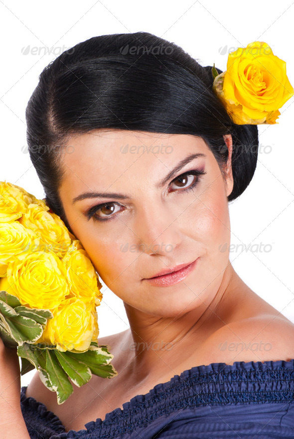 Attractive woman hairtyle - Stock Photo - Images