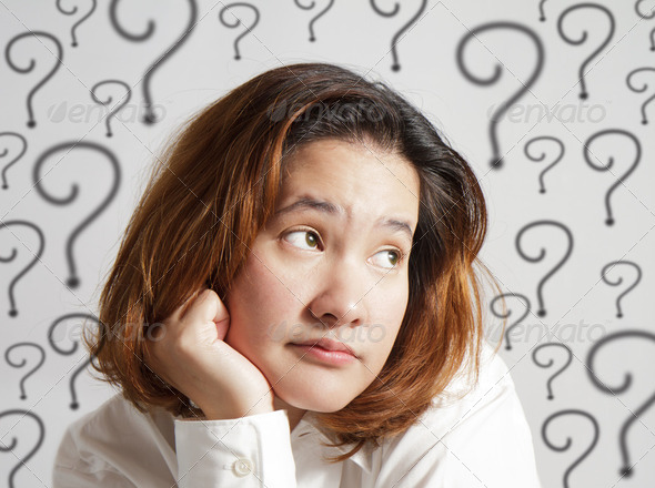 thinking business woman - Stock Photo - Images