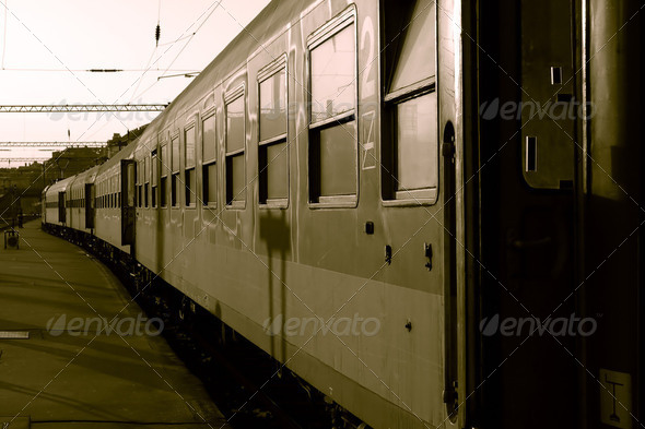 Train Cars at the Station Ready to Leave - Stock Photo - Images