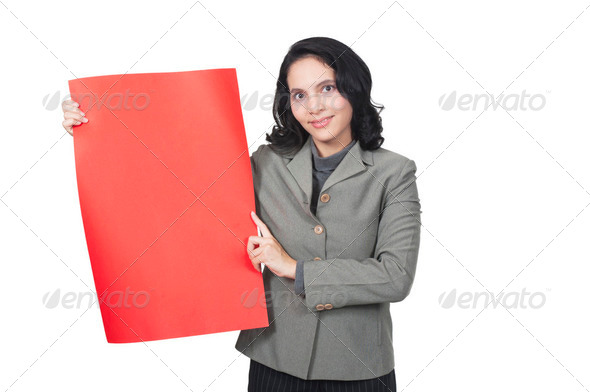 Show Blank Red Paper - Stock Photo - Images