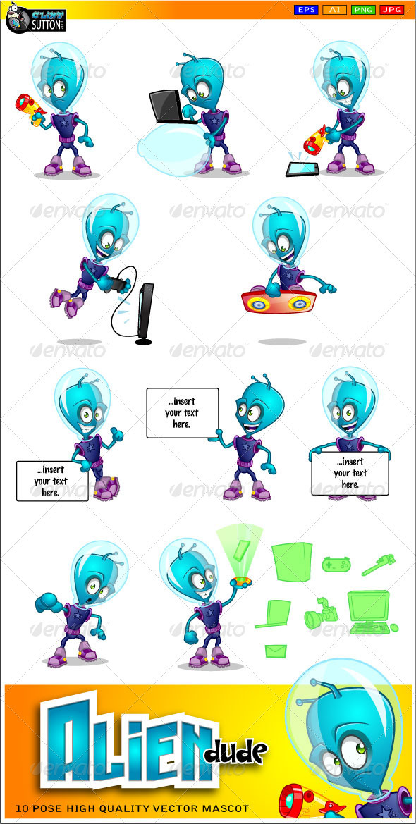 GraphicRiver Alien Dude Mascot 3354550 GraphicRiver Alien Dude Mascot 3354550