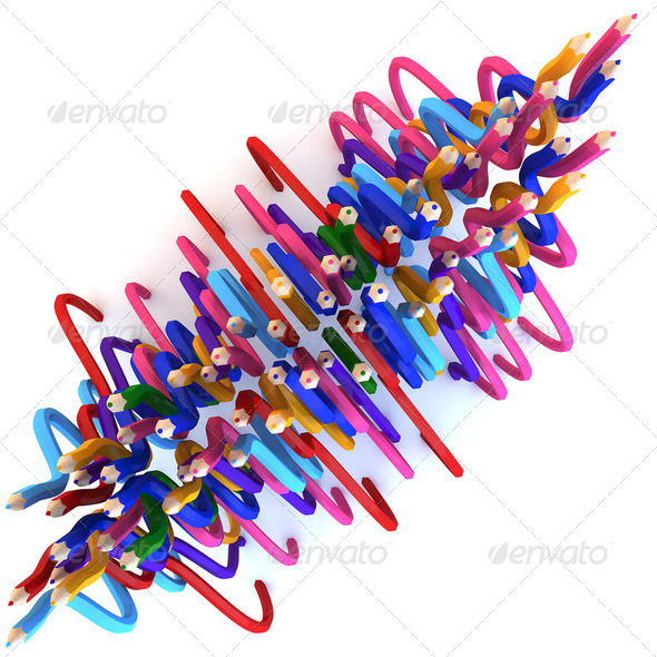 Abstract background line of colour pencil as rainbow illustratio - Stock Photo - Images