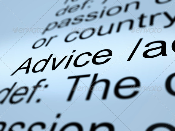 Advice Definition Closeup Showing Recommendation Help - Stock Photo - Images