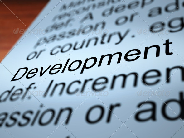 Development Definition Closeup Showing Improvement - Stock Photo - Images