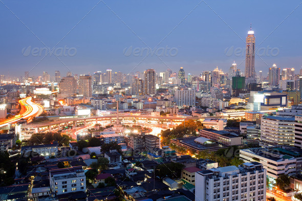 Bangkok Skylines downtown - Stock Photo - Images