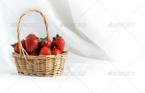 Strawberry In Basket - Stock Photo - Images
