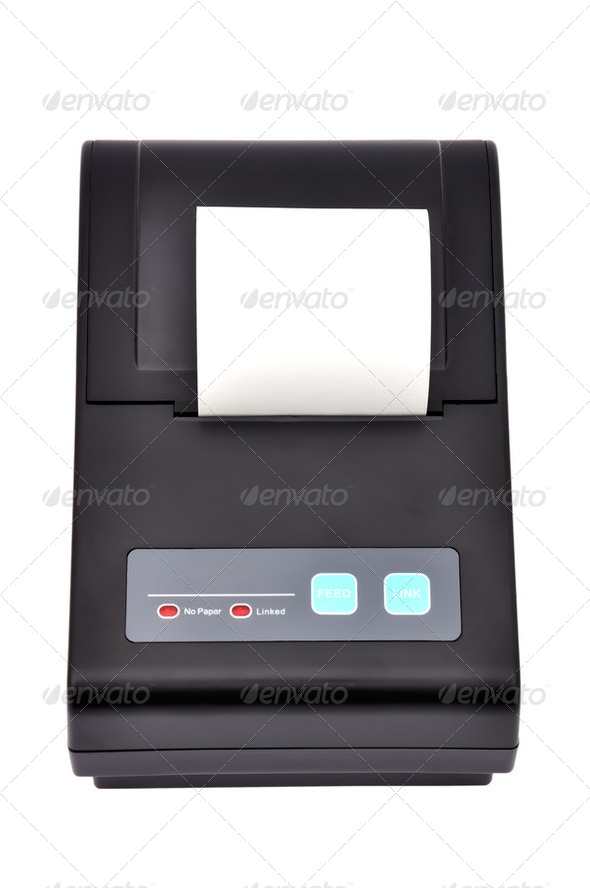 printer for fiscal cash register - Stock Photo - Images