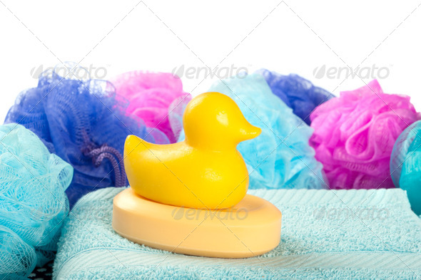 Yellow duck soap - Stock Photo - Images
