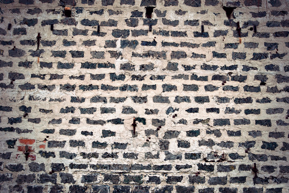 Ancient brick wal - Stock Photo - Images