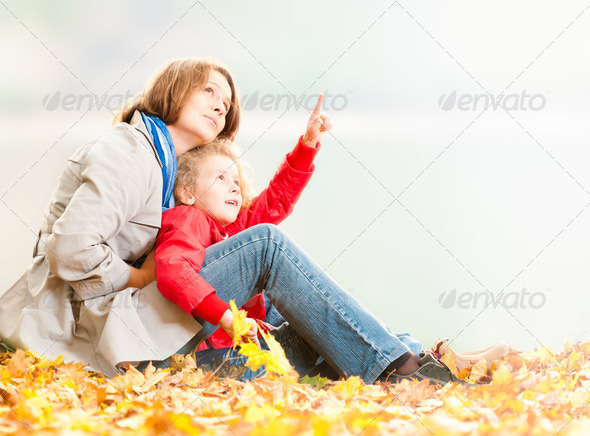 Happy young mother and small daughter. - Stock Photo - Images