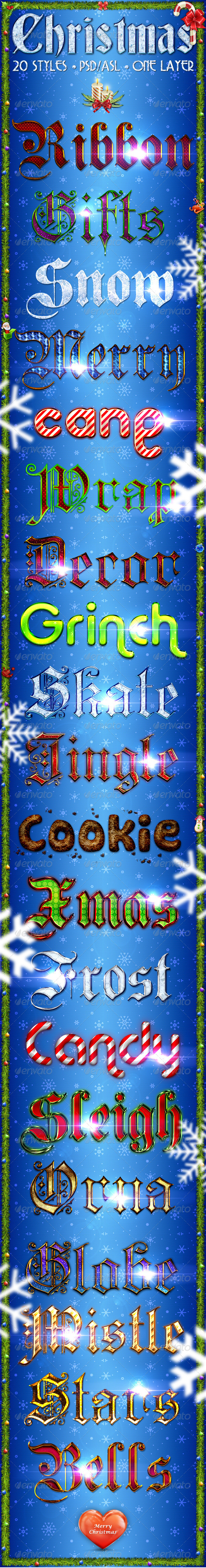 Christmas Pack - Text Styles - Text Effects Actions