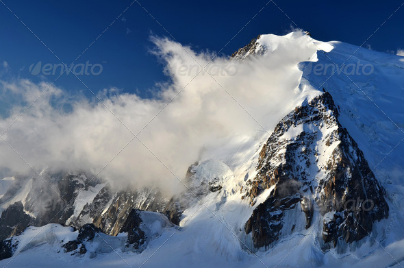 Mont Blanc du Tacul in Alps, France - Stock Photo - Images