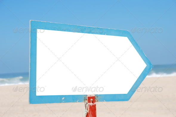 Sign at the beach - Stock Photo - Images