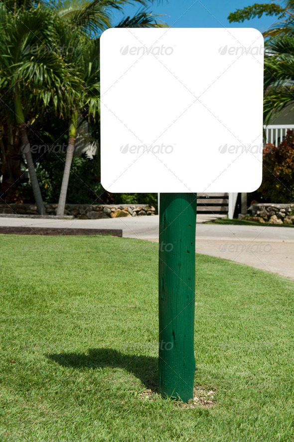 Sign at the garden - Stock Photo - Images