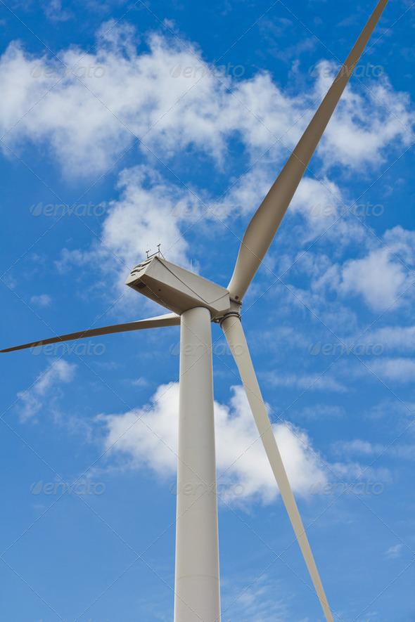 Rear side of wind turbine - Stock Photo - Images