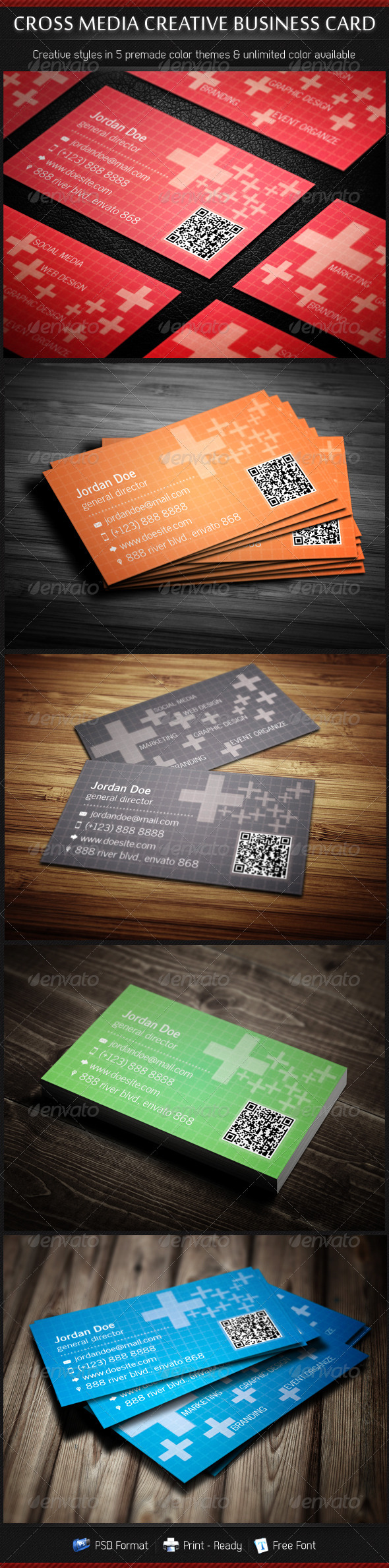 GraphicRiver Cross Media Creative Business Cards 5 in 1 3358443 GraphicRiver Cross Media Creative Business Cards 5 in 1 3358443