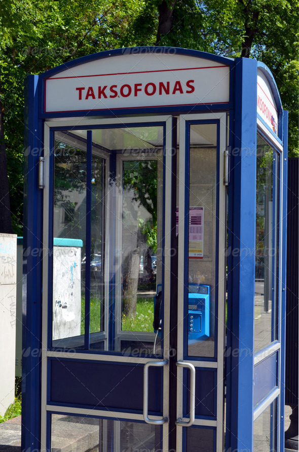 Calling phone cabin. Pay telephone service - Stock Photo - Images