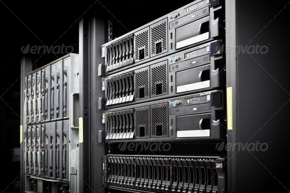 Server Rack hard disks - Stock Photo - Images