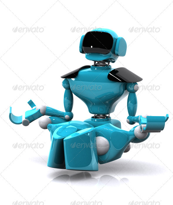GraphicRiver Robot Meditating 3359065 GraphicRiver Robot Meditating 3359065