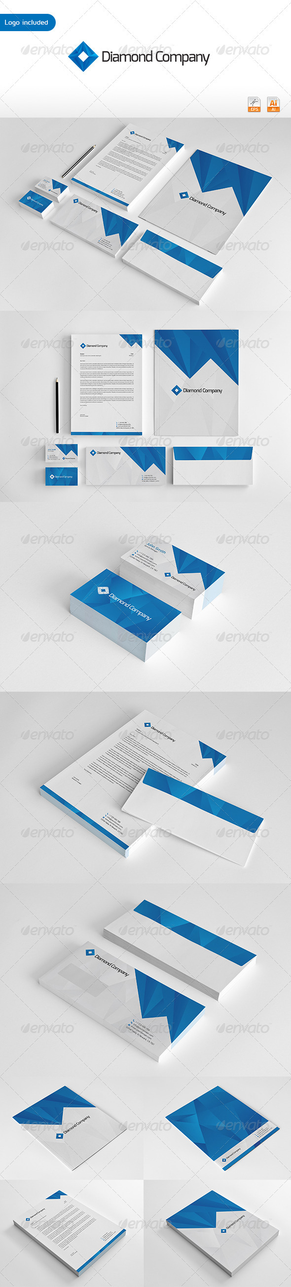 Diamond Company Corporate Identity - Stationery Print Templates