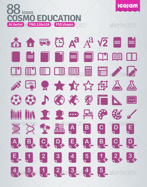 GraphicRiver 88 AI and PSD Education Icons 3363076 GraphicRiver 88 AI and PSD Education Icons 3363076