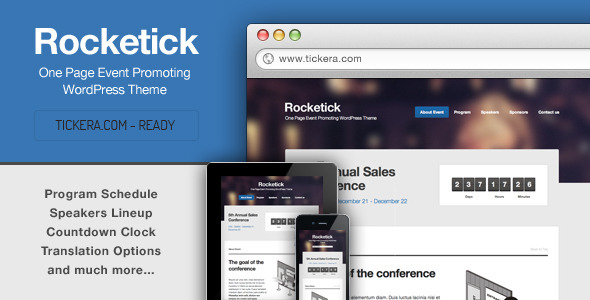 Rocketick - Responsive Event Landing Page - Events Entertainment