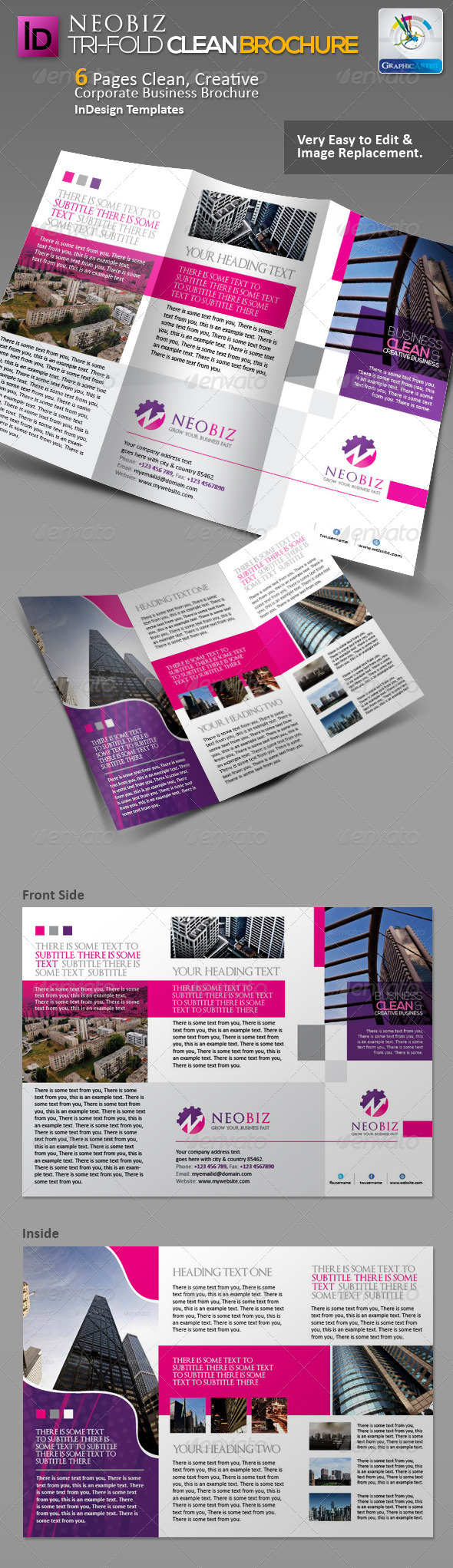 GraphicRiver NeoBiz Tri-fold Clean Brochure 3365422 GraphicRiver NeoBiz Tri-fold Clean Brochure 3365422