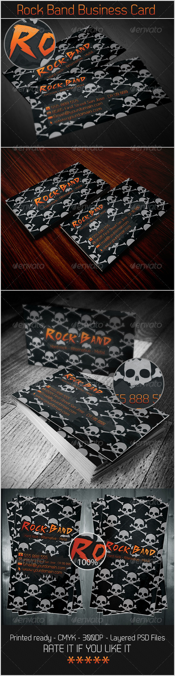 GraphicRiver Rock Band Business Card 3371003 GraphicRiver Rock Band Business Card 3371003