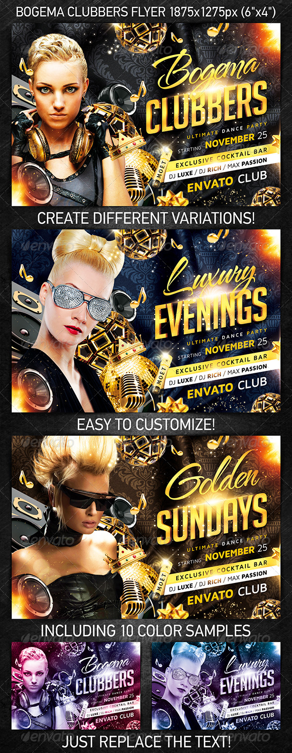 GraphicRiver Bogema Clubbers Flyer 3373535 GraphicRiver Bogema Clubbers Flyer 3373535