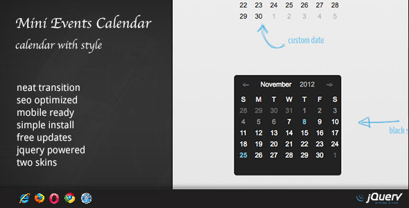 DZS jQuery Mini Events Calendar - CodeCanyon Item for Sale