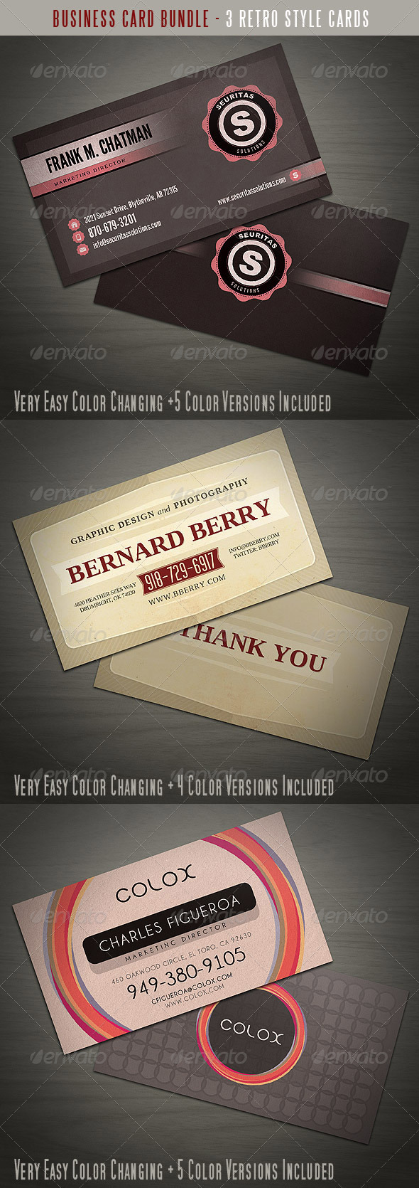Retro Business Card Bundle - Retro/Vintage Business Cards