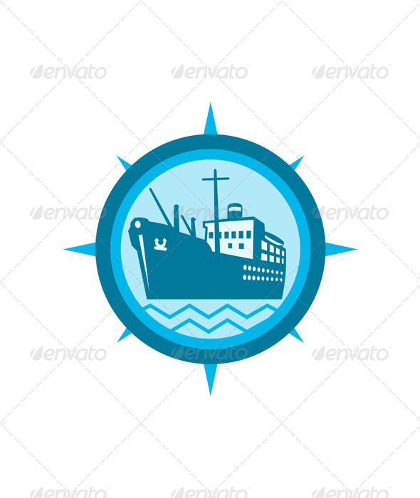 GraphicRiver Passenger Ship Cargo Boat Retro 3392276 GraphicRiver Passenger Ship Cargo Boat Retro 3392276