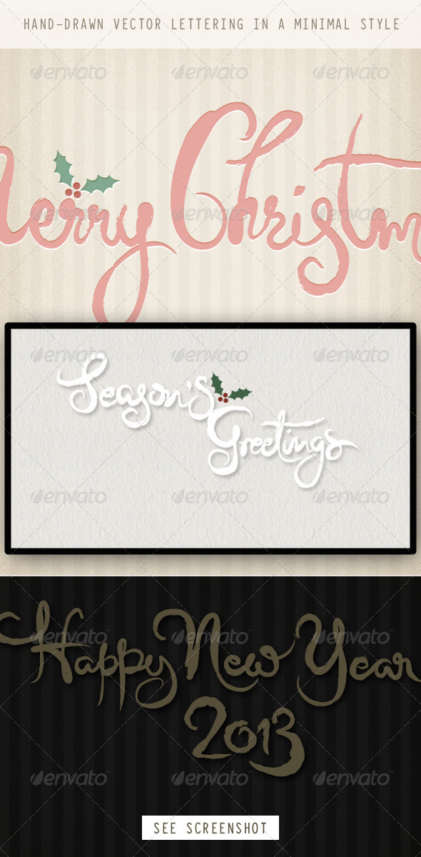GraphicRiver Christmas & New Year Minimal Brush Calligraphy 3393771 GraphicRiver Christmas & New Year Minimal Brush Calligraphy 3393771