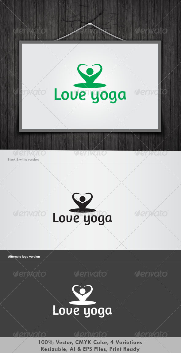 Love Yoga - Objects Logo Templates