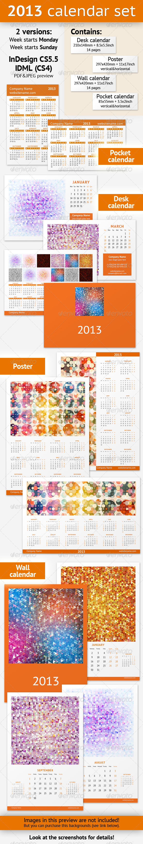 GraphicRiver 2013 Calendar Set 3394781 GraphicRiver 2013 Calendar Set 3394781