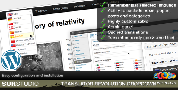 Ajax Translator Revolution DropDown WordPress Plugin - CodeCanyon Item for Sale