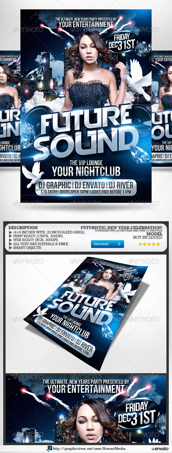 Club Sessions l Future Sound Party Flyer - Clubs & Parties Events
