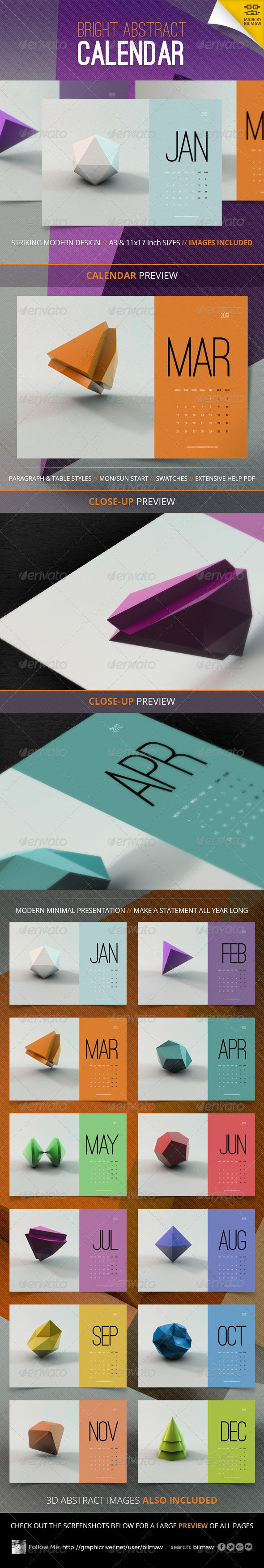 GraphicRiver Bright Abstract Calendar 3415060 GraphicRiver Bright Abstract Calendar 3415060