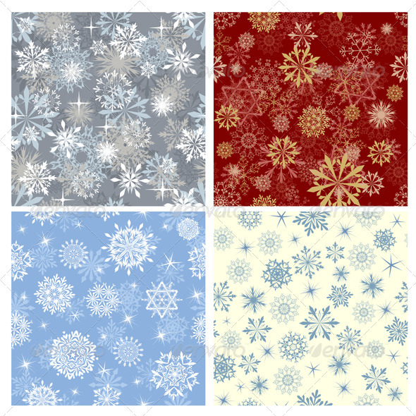 GraphicRiver Snowflake Seamless Pattern Set 3418252 GraphicRiver Snowflake Seamless Pattern Set 3418252