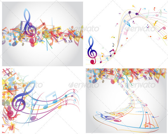 GraphicRiver Multicolour Musical Set 3418318 GraphicRiver Multicolour Musical Set 3418318