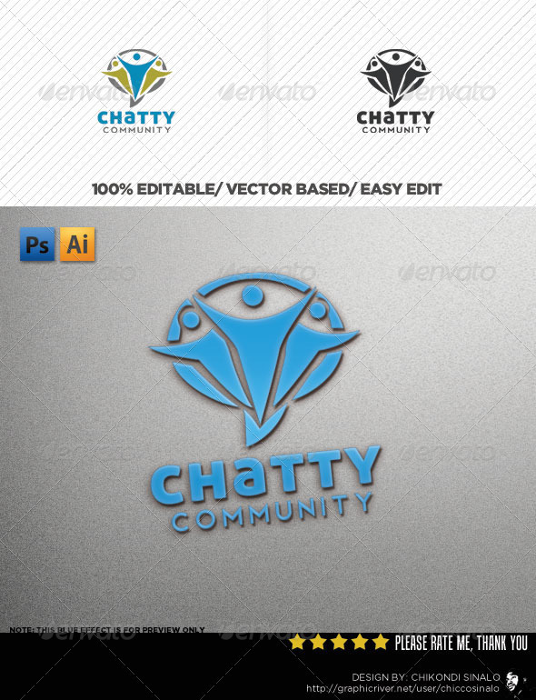 Chatty Community Logo Template - Abstract Logo Templates
