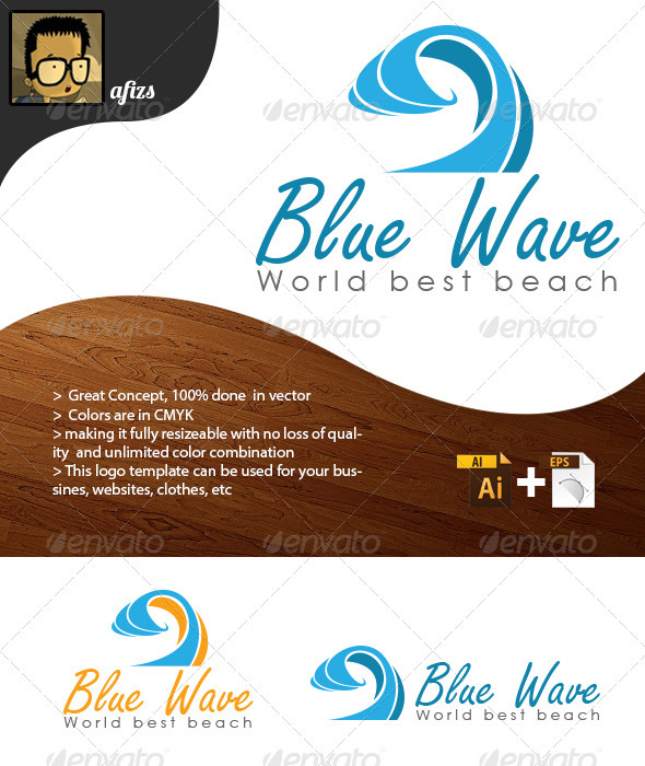 GraphicRiver Blue Wave Logo 3426819 GraphicRiver Blue Wave Logo 3426819