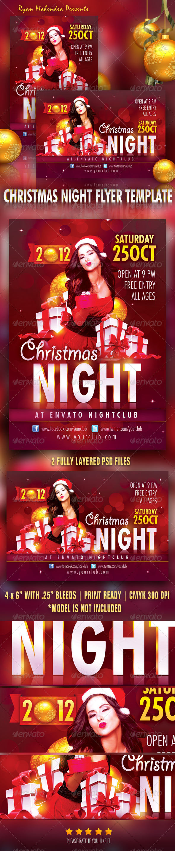 Christmas Night Flyer Template - Events Flyers