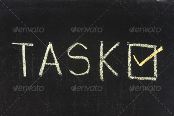 Chalk writing – Task accomplished concept