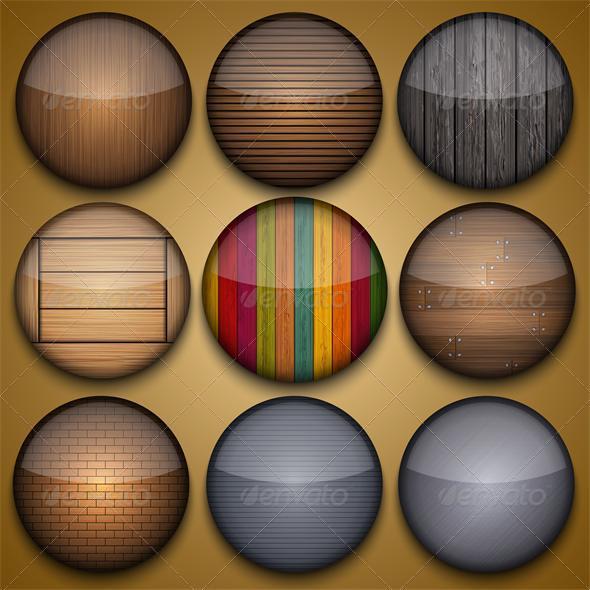 GraphicRiver Vector Creative Circle App Set on Brown Background 3429627 GraphicRiver Vector Creative Circle App Set on Brown Background 3429627