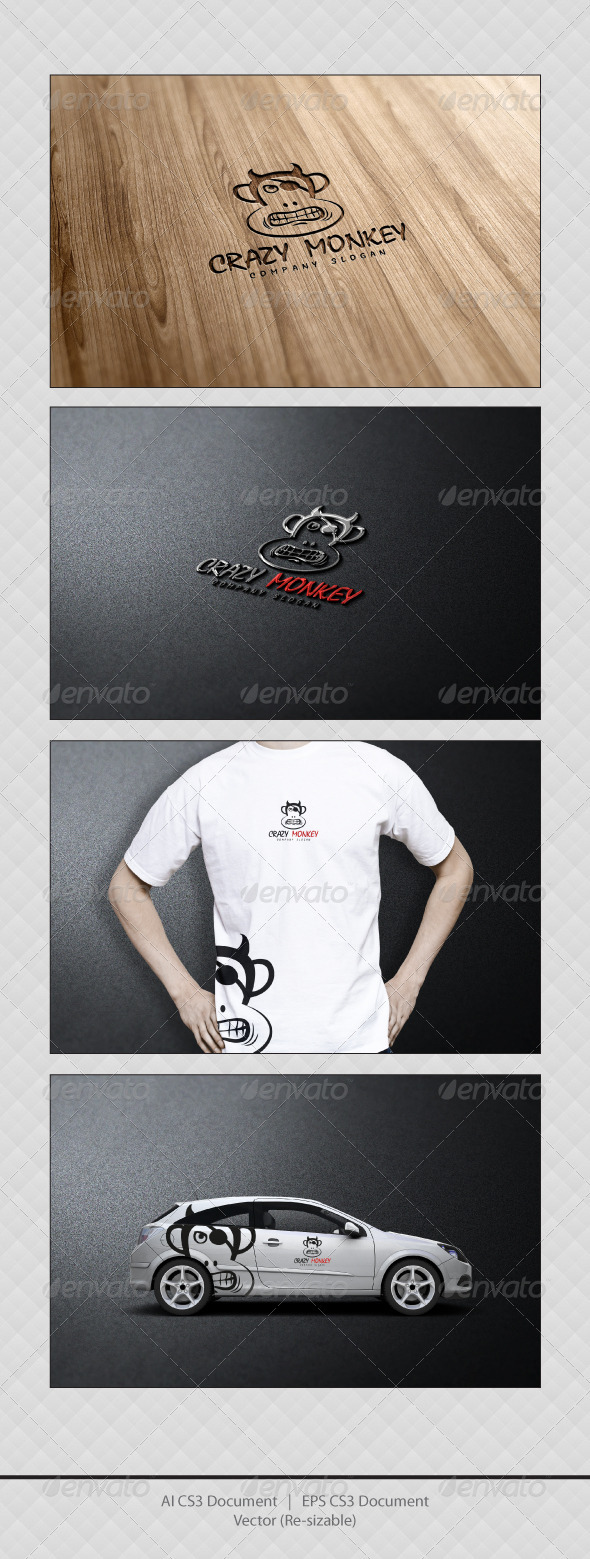 GraphicRiver Crazy Monkey Logo Templates 3430491 GraphicRiver Crazy Monkey Logo Templates 3430491